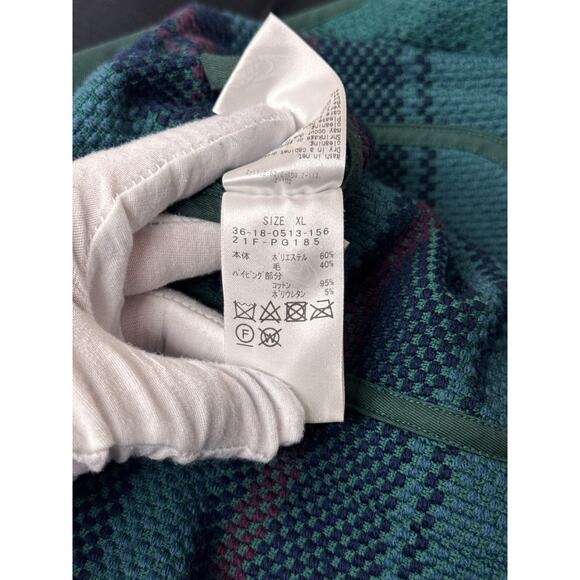 Pilgrim Surf Supply Jacket XL Mens Japanese Wool Woven Green Snap Front - Picture 9 of 9